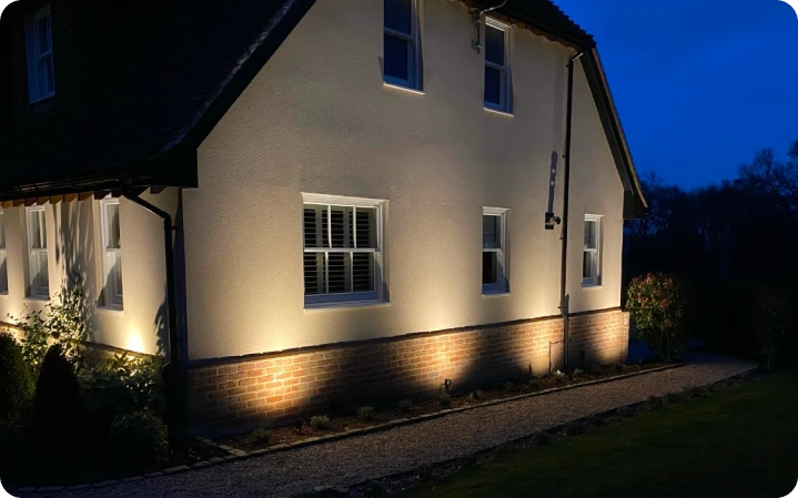 Exterior lighting installed by OJF Electrical